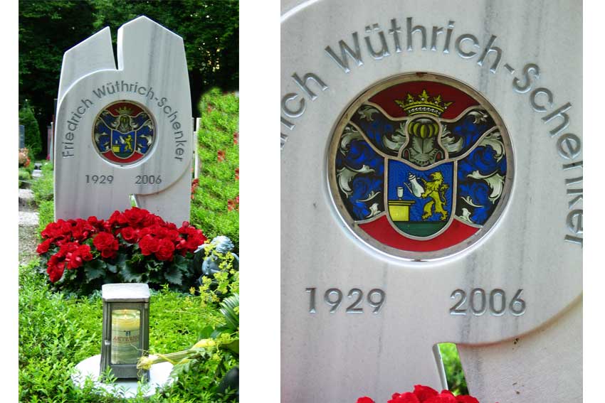 Familienwappen als Glasmosaik